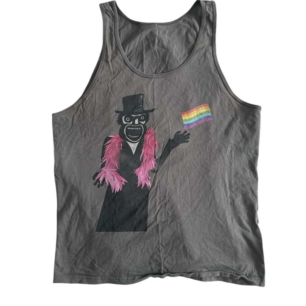 BABADOOK gay flag boa tank top men's Large